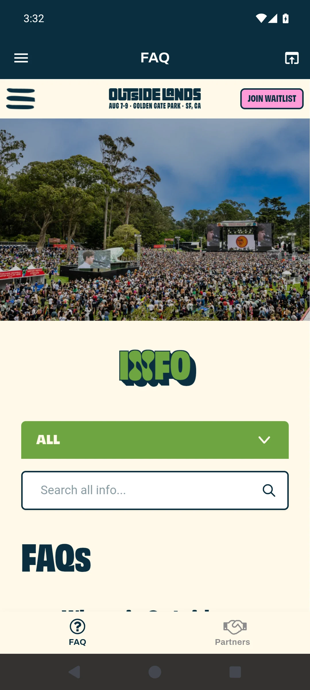 Outside Lands 2026 screenshot